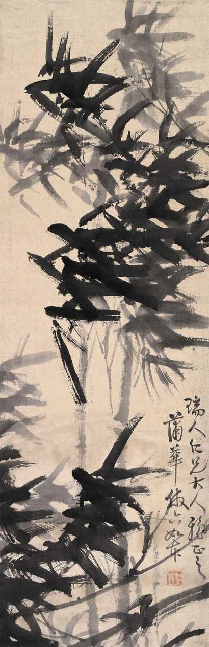 蒲华 风竹图 立轴